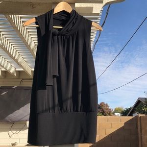 Tie-Neck Black Tank